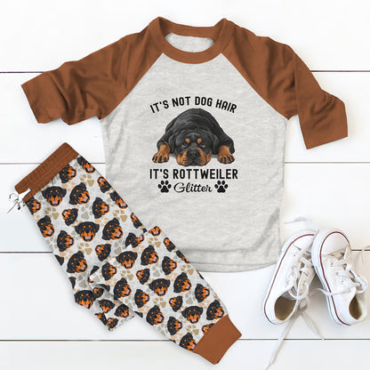 Rottweiler Not Dog Hair Brown Best Pajama Set |Sleepwear Pjs Sets | Raglan Shirt Pants Set