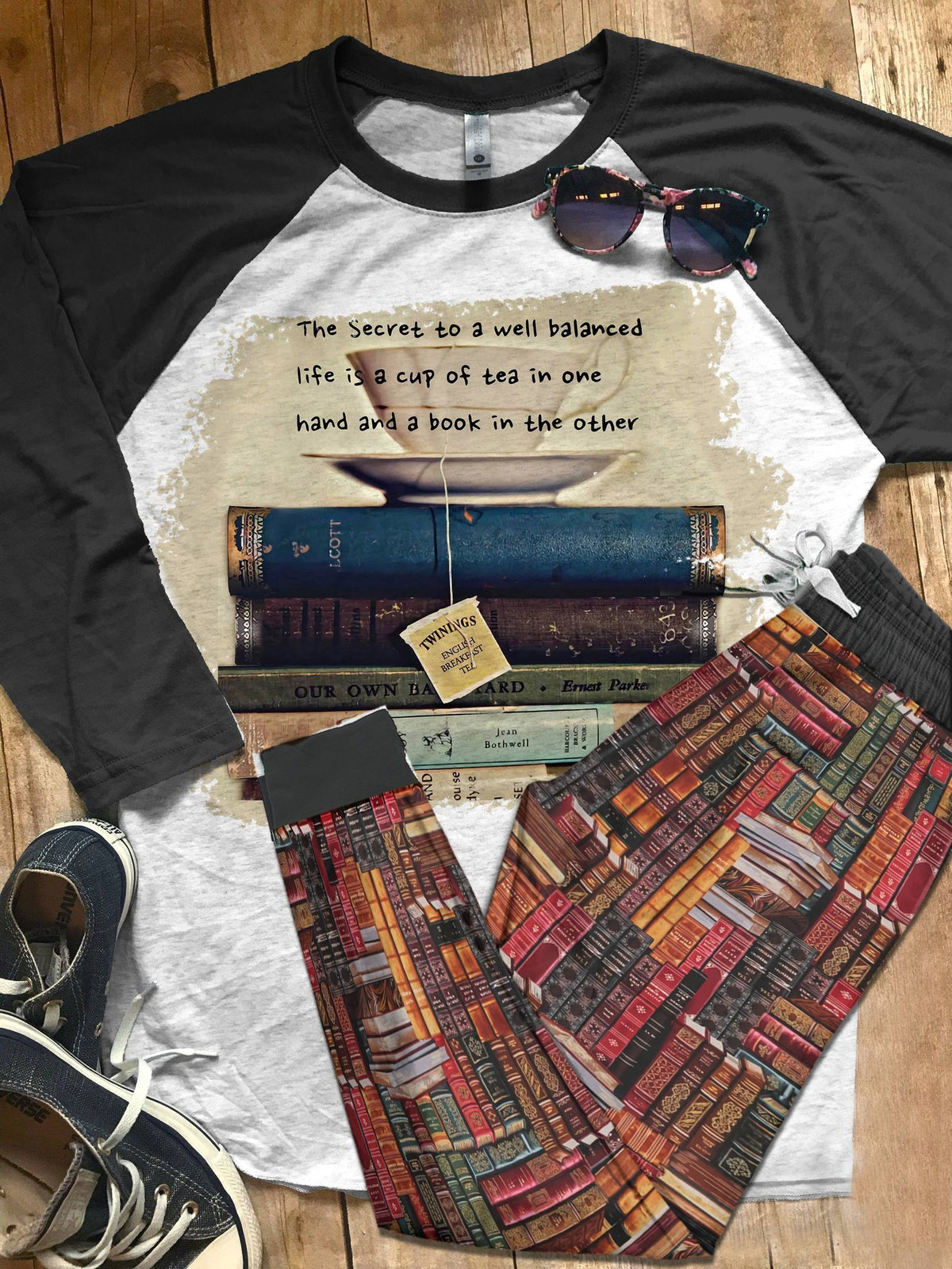 Reading Set Reading Black Amazing Pajama Set |Sleepwear Pjs Sets | Raglan Shirt Pants Set