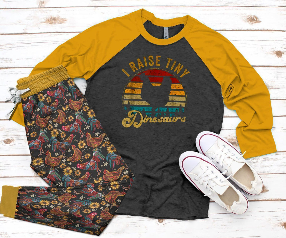 Chicken Yellow Amazing Pajama Set |Sleepwear Pjs Sets | Raglan Shirt Pants Set