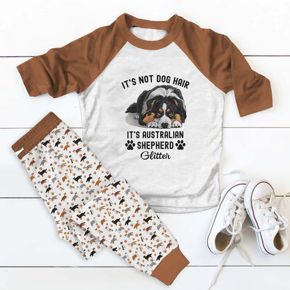 Australian Shepherd Not Dog Hair Pajama Set |Sleepwear Pjs Sets | Raglan Shirt Pants Set