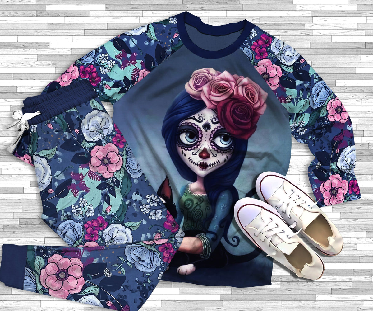 Day Of The Dead The Last Chosen Pajama Set |Sleepwear Pjs Sets | Raglan Shirt Pants Set