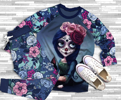 Day Of The Dead The Last Chosen Pajama Set |Sleepwear Pjs Sets | Raglan Shirt Pants Set