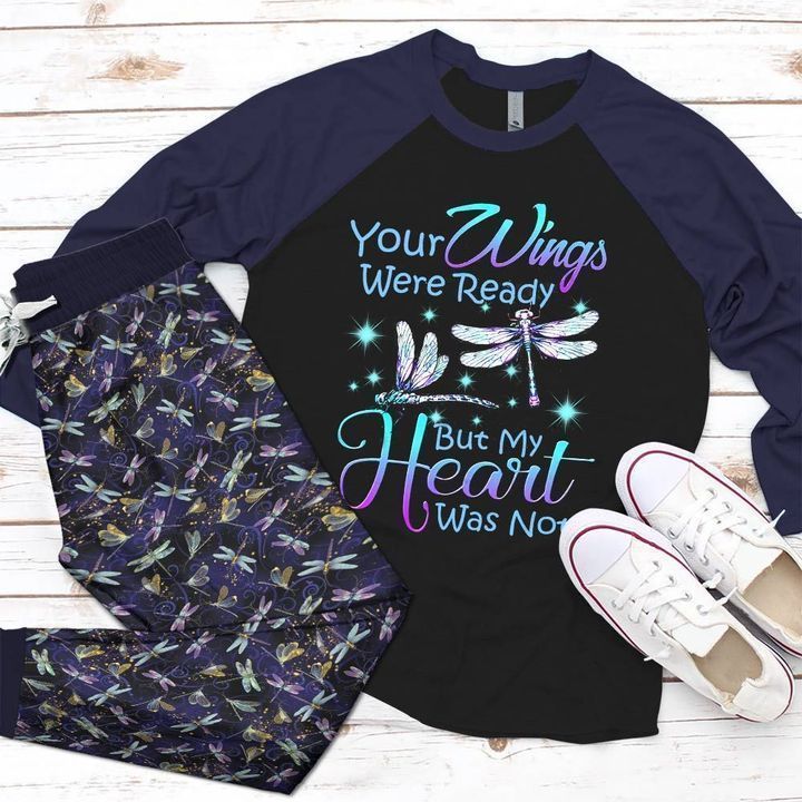 Dragonfly Best Wish Pajama Set |Sleepwear Pjs Sets | Raglan Shirt Pants Set