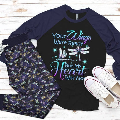 Dragonfly Best Wish Pajama Set |Sleepwear Pjs Sets | Raglan Shirt Pants Set