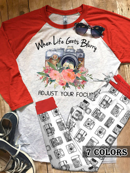 Photography Photography Love Colors Red Unique Pajama Set |Sleepwear Pjs Sets | Raglan Shirt Pants Set