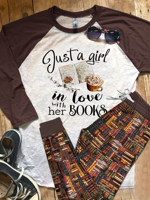 Reading Set In Love Pajama Set |Sleepwear Pjs Sets | Raglan Shirt Pants Set