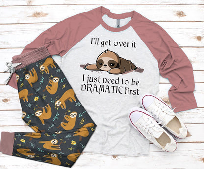 Sloth Purple Amazing Pajama Set |Sleepwear Pjs Sets | Raglan Shirt Pants Set