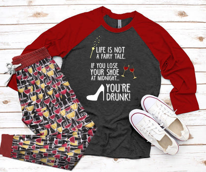 Wine Maroon Nice Pajama Set |Sleepwear Pjs Sets | Raglan Shirt Pants Set