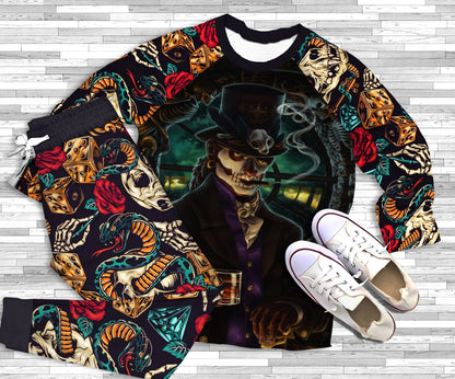 Day Of The Dead The Last Chosen High Quality Pajama Set |Sleepwear Pjs Sets | Raglan Shirt Pants Set