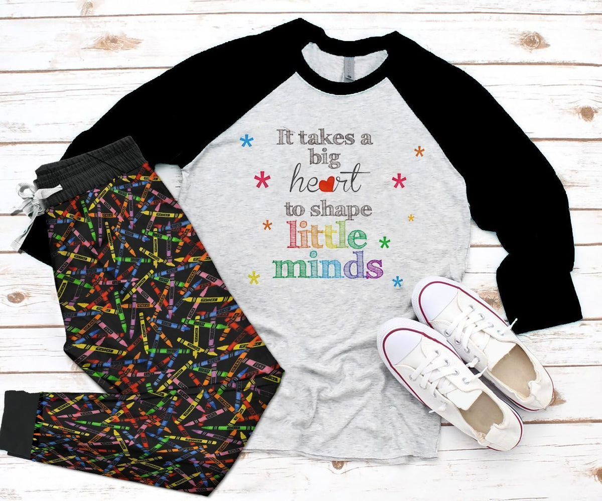 Teacher Little Minds Black Amazing Pajama Set |Sleepwear Pjs Sets | Raglan Shirt Pants Set