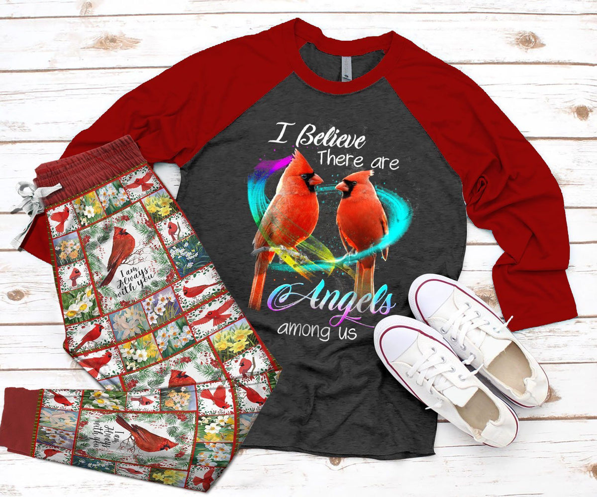 Cardinal Set Pajama Set |Sleepwear Pjs Sets | Raglan Shirt Pants Set