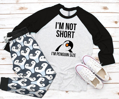 Penguin Penguin Size Pajama Set |Sleepwear Pjs Sets | Raglan Shirt Pants Set