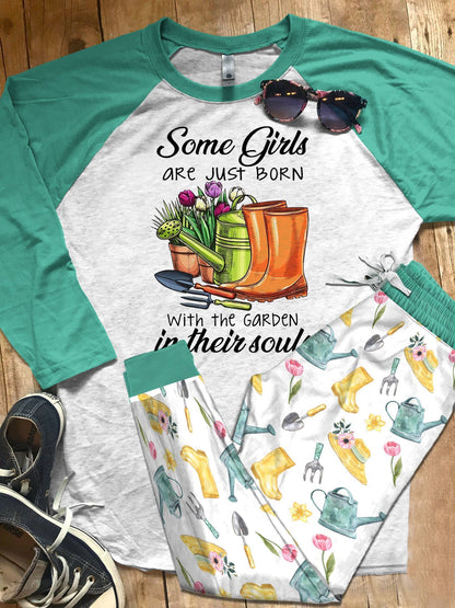 Gardening Gardening Pajama Set |Sleepwear Pjs Sets | Raglan Shirt Pants Set