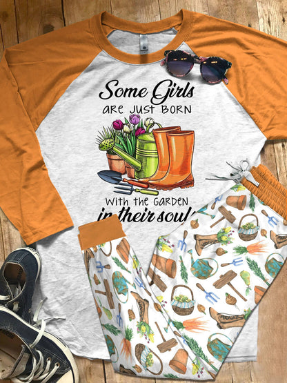 Gardening Gardening Pajama Set |Sleepwear Pjs Sets | Raglan Shirt Pants Set