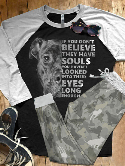 Pitbull Grey High Quality Pajama Set |Sleepwear Pjs Sets | Raglan Shirt Pants Set