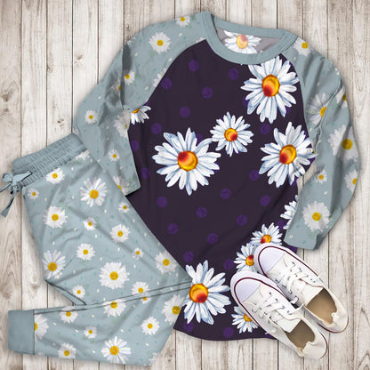 Daisy Pajama Set |Sleepwear Pjs Sets | Raglan Shirt Pants Set