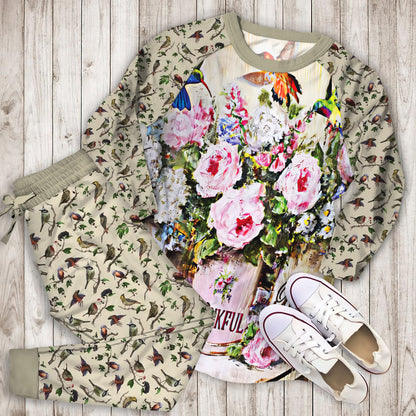 Hummingbird Pajama Set |Sleepwear Pjs Sets | Raglan Shirt Pants Set