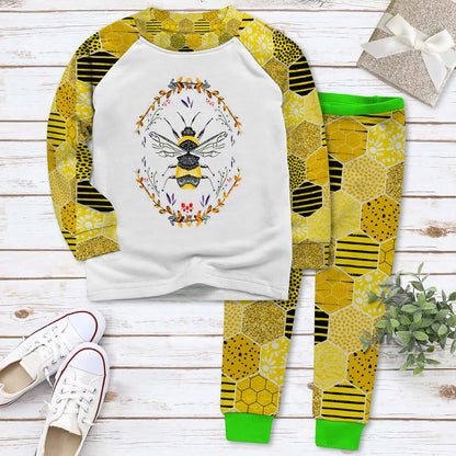 Bee Gorgeous Bee Aae Pajama Set |Sleepwear Pjs Sets | Raglan Shirt Pants Set