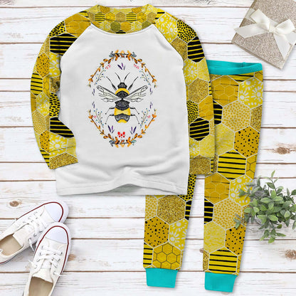 Bee Gorgeous Bee Aae Pajama Set |Sleepwear Pjs Sets | Raglan Shirt Pants Set