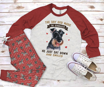 Miniature Schnauzer The Schnauzer Pajama Set |Sleepwear Pjs Sets | Raglan Shirt Pants Set