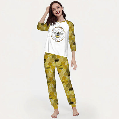 Bee Gorgeous Bee Aae Pajama Set |Sleepwear Pjs Sets | Raglan Shirt Pants Set