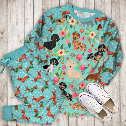 Dachshund Pajama Set | Pajamas | Cotton Sleepwear Sets | Soft Long Sleeve Pjs | Raglan Shirt and Pants Set