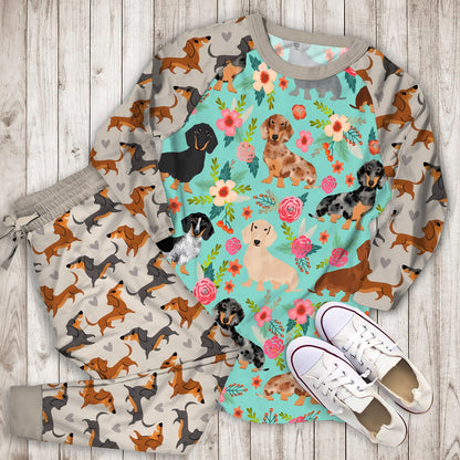 Dachshund Pajama Set | Pajamas | Cotton Sleepwear Sets | Soft Long Sleeve Pjs | Raglan Shirt and Pants Set
