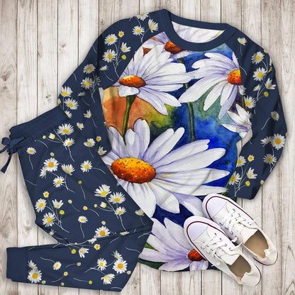 Daisy Flowers Pajama Set |Sleepwear Pjs Sets | Raglan Shirt Pants Set