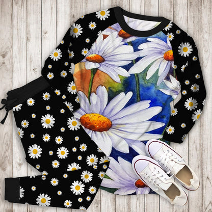 Daisy Flowers Pajama Set |Sleepwear Pjs Sets | Raglan Shirt Pants Set