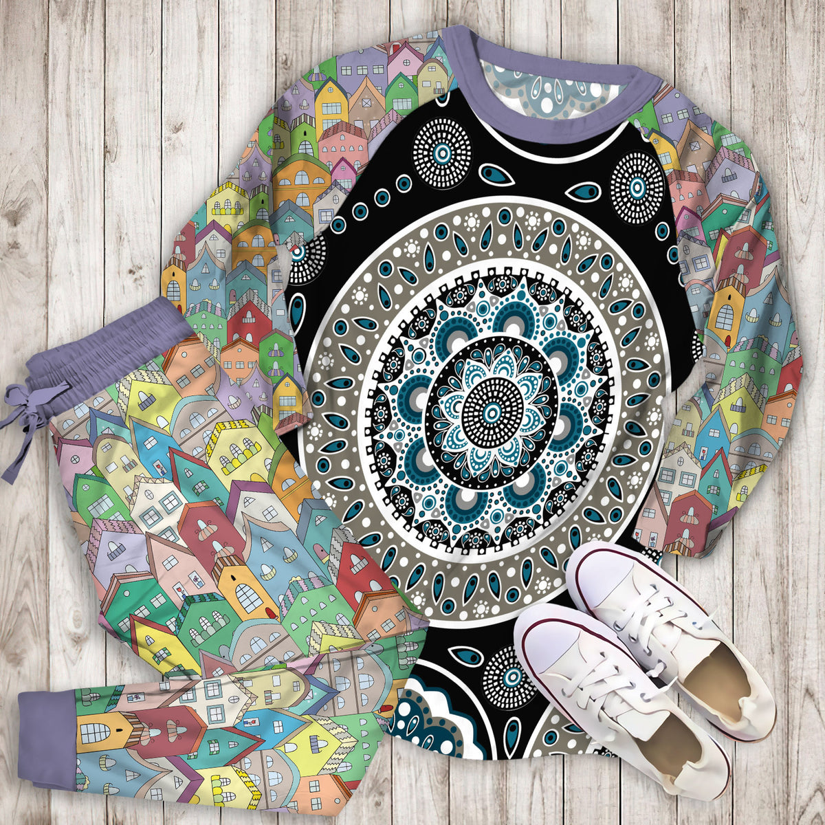 Chic Home Gaston Pajama Set |Sleepwear Pjs Sets | Raglan Shirt Pants Set
