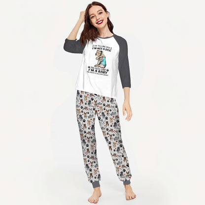 Pitbull Im Telling You Abn Pajama Set |Sleepwear Pjs Sets | Raglan Shirt Pants Set