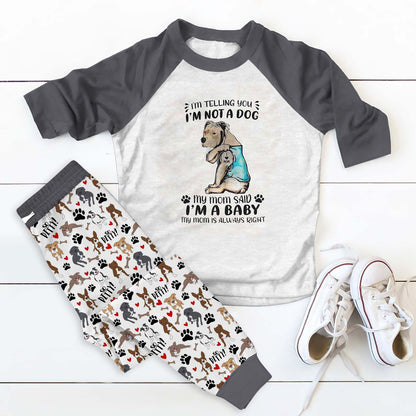 Pitbull Im Telling You Abn Pajama Set |Sleepwear Pjs Sets | Raglan Shirt Pants Set