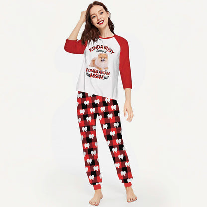 Pomeranian Pomeranian Mom Abo Pajama Set |Sleepwear Pjs Sets | Raglan Shirt Pants Set