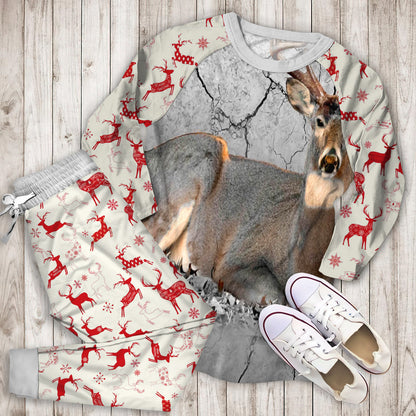Deer Hunting Pajama Set | Pajamas | Cotton Sleepwear Sets | Soft Long Sleeve Pjs | Raglan Shirt and Pants Set