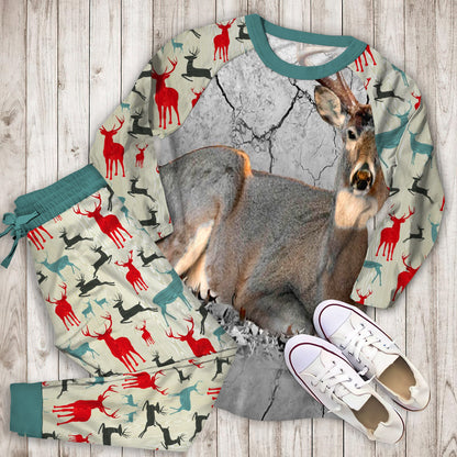 Deer Hunting Pajama Set | Pajamas | Cotton Sleepwear Sets | Soft Long Sleeve Pjs | Raglan Shirt and Pants Set