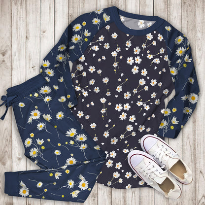 Daisy Flower Pajama Set | Pajamas | Cotton Sleepwear Sets | Soft Long Sleeve Pjs | Raglan Shirt and Pants Set