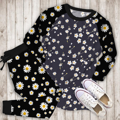Daisy Flower Pajama Set | Pajamas | Cotton Sleepwear Sets | Soft Long Sleeve Pjs | Raglan Shirt and Pants Set