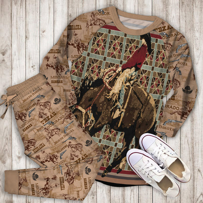 Cowboy Pajama Set |Sleepwear Pjs Sets | Raglan Shirt Pants Set