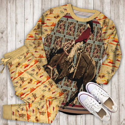 Cowboy Pajama Set |Sleepwear Pjs Sets | Raglan Shirt Pants Set