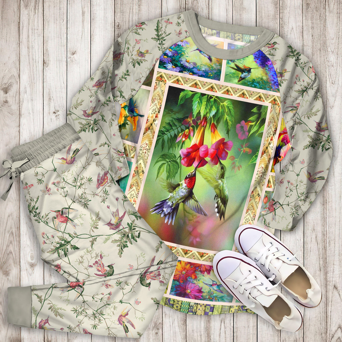 Humming Bird Blink Blink Pajama Set | Pajamas | Cotton Sleepwear Sets | Soft Long Sleeve Pjs | Raglan Shirt and Pants Set