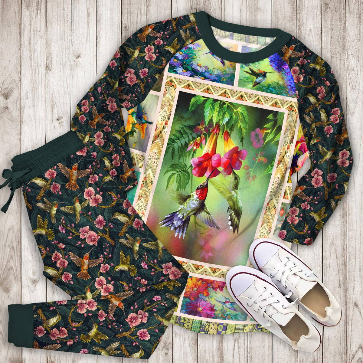 Humming Bird Blink Blink Pajama Set | Pajamas | Cotton Sleepwear Sets | Soft Long Sleeve Pjs | Raglan Shirt and Pants Set