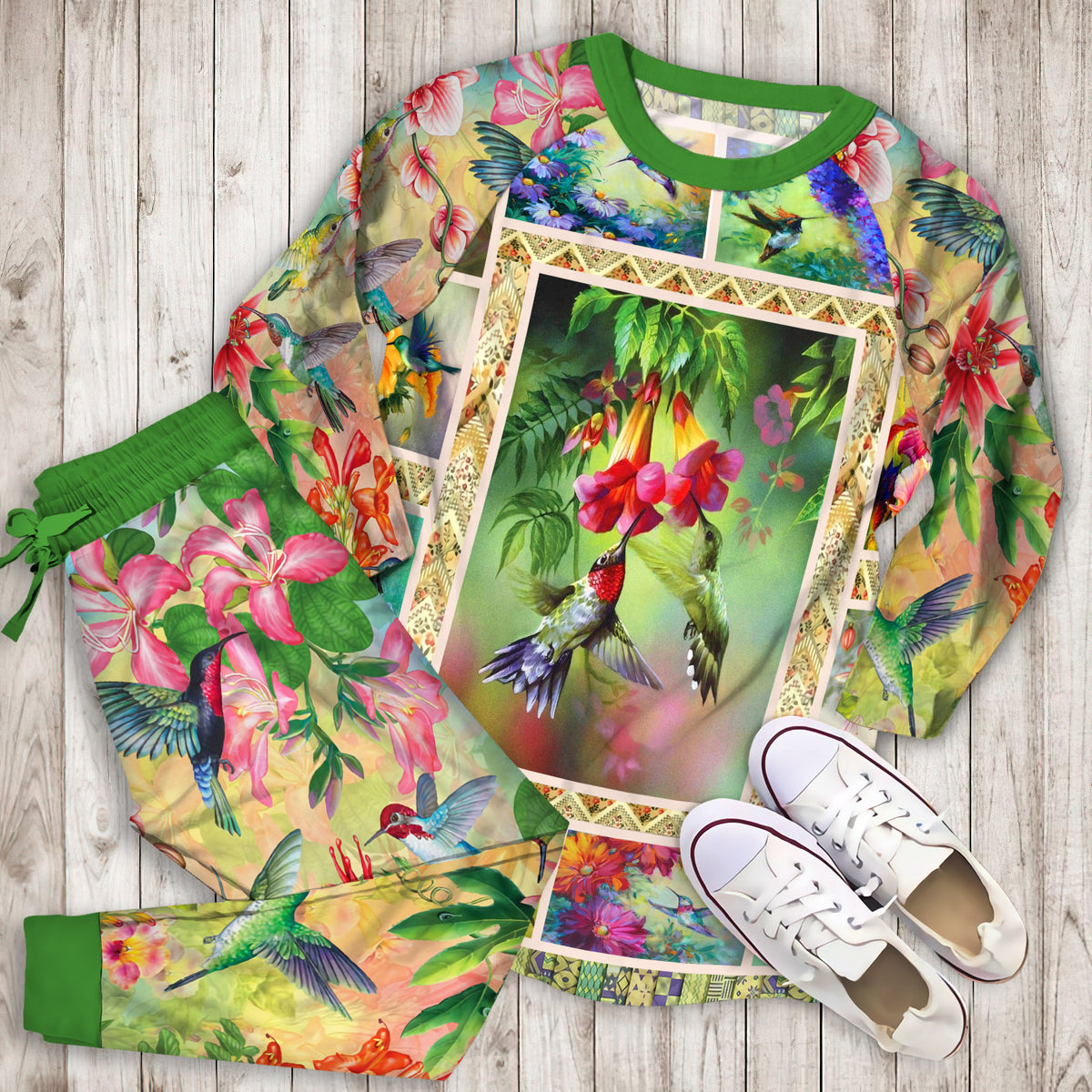 Humming Bird Blink Blink Pajama Set | Pajamas | Cotton Sleepwear Sets | Soft Long Sleeve Pjs | Raglan Shirt and Pants Set
