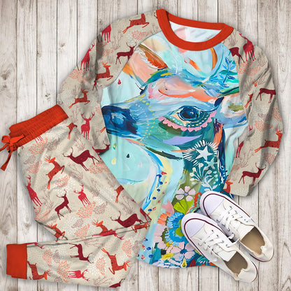 Deer Pajama Set | Pajamas | Cotton Sleepwear Sets | Soft Long Sleeve Pjs | Raglan Shirt and Pants Set