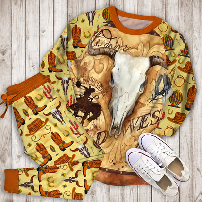 Cowboy Pajama Set |Sleepwear Pjs Sets | Raglan Shirt Pants Set