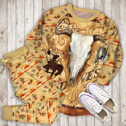 Cowboy Pajama Set |Sleepwear Pjs Sets | Raglan Shirt Pants Set