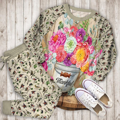 Humming Bird Pajama Set | Pajamas | Cotton Sleepwear Sets | Soft Long Sleeve Pjs | Raglan Shirt and Pants Set