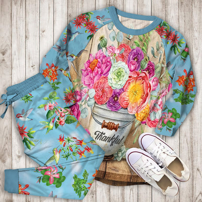 Humming Bird Pajama Set | Pajamas | Cotton Sleepwear Sets | Soft Long Sleeve Pjs | Raglan Shirt and Pants Set