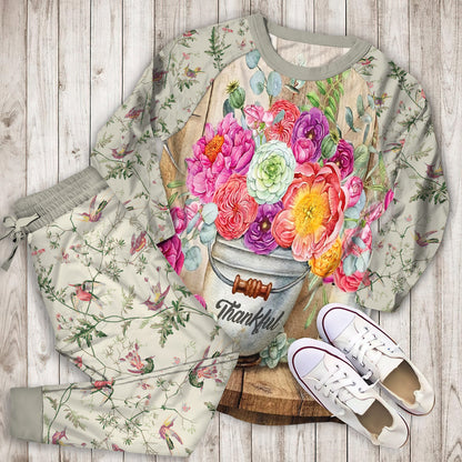 Humming Bird Pajama Set | Pajamas | Cotton Sleepwear Sets | Soft Long Sleeve Pjs | Raglan Shirt and Pants Set