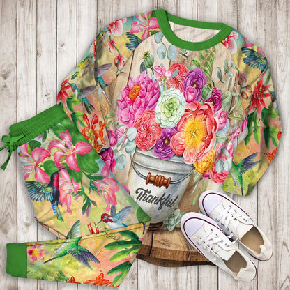 Humming Bird Pajama Set | Pajamas | Cotton Sleepwear Sets | Soft Long Sleeve Pjs | Raglan Shirt and Pants Set