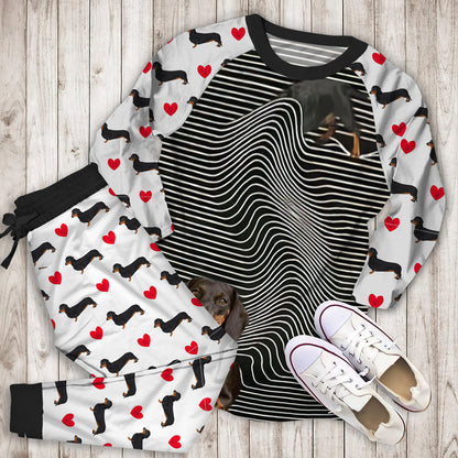Dachshund Long Body Pajama Set |Sleepwear Pjs Sets | Raglan Shirt Pants Set